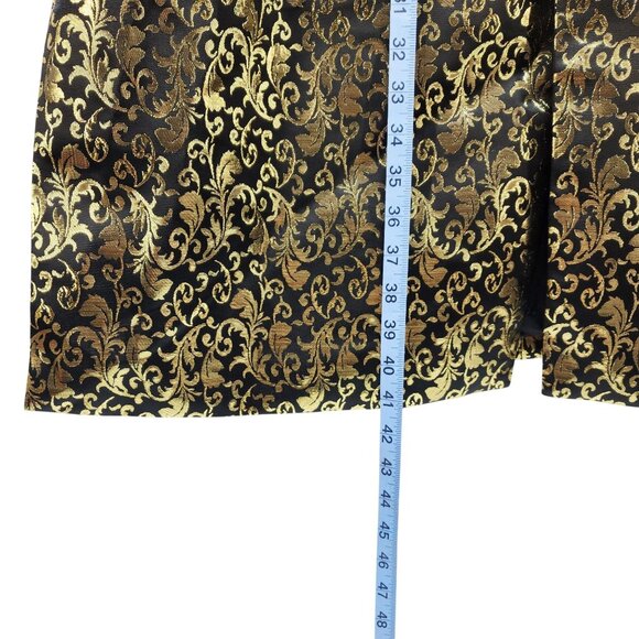 Vintage-Style Womens Brocade Long Coat Size XXL Gold & Black - Picture 9 of 11
